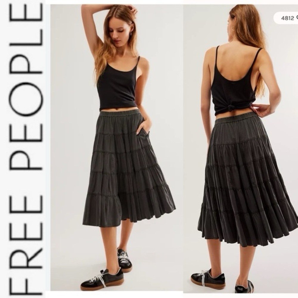 Free People In Full Swing MIDI Skirt